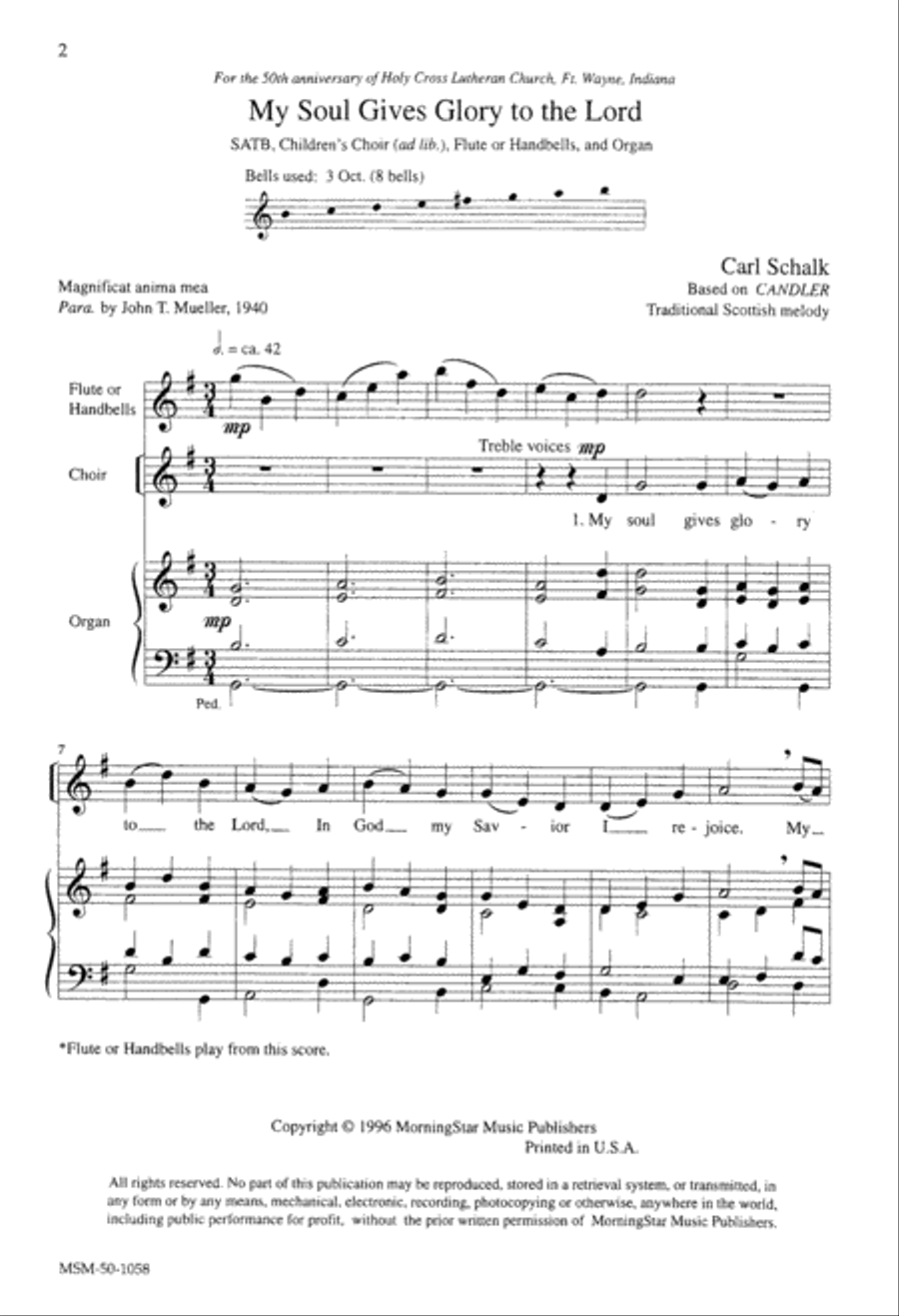 My Soul Gives Glory to the Lord 4-Part scores gallery preview page 1