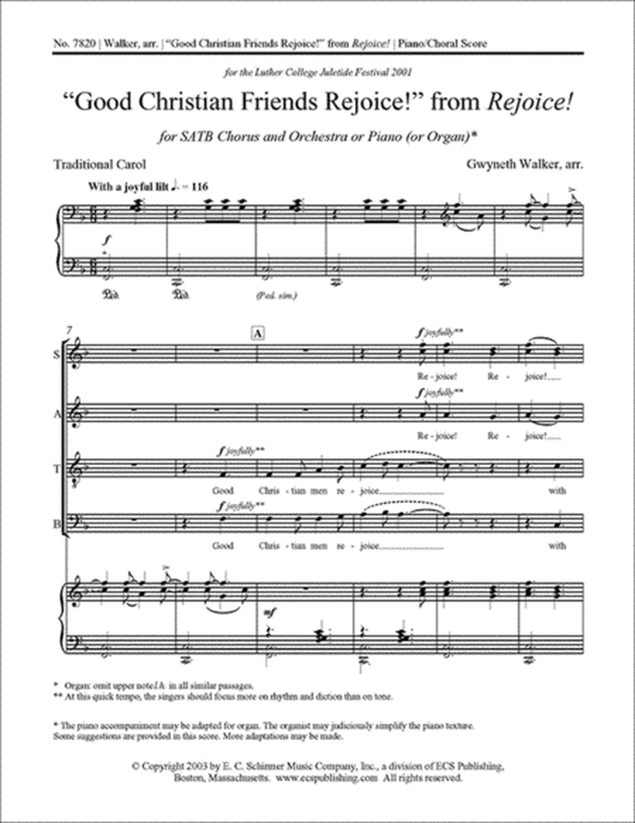 Rejoice!: 3. Good Christian Friends Rejoice! (Choral Score)