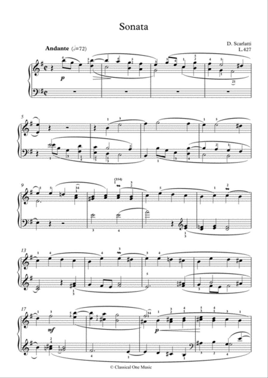 Scarlatti-Sonata in e-minor L.427 K.402(piano) Piano Solo scores gallery preview page 2