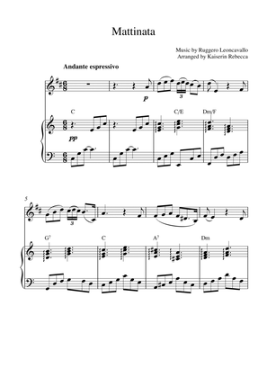 Mattinata (for trumpet in B flat solo and piano accompaniment)