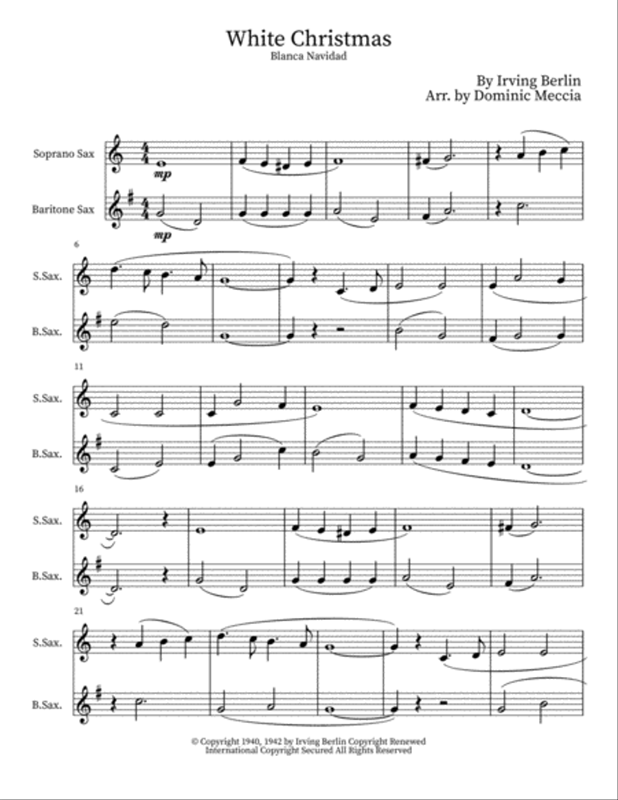 White Christmas White Christmas Woodwind Duet scores gallery preview page 1