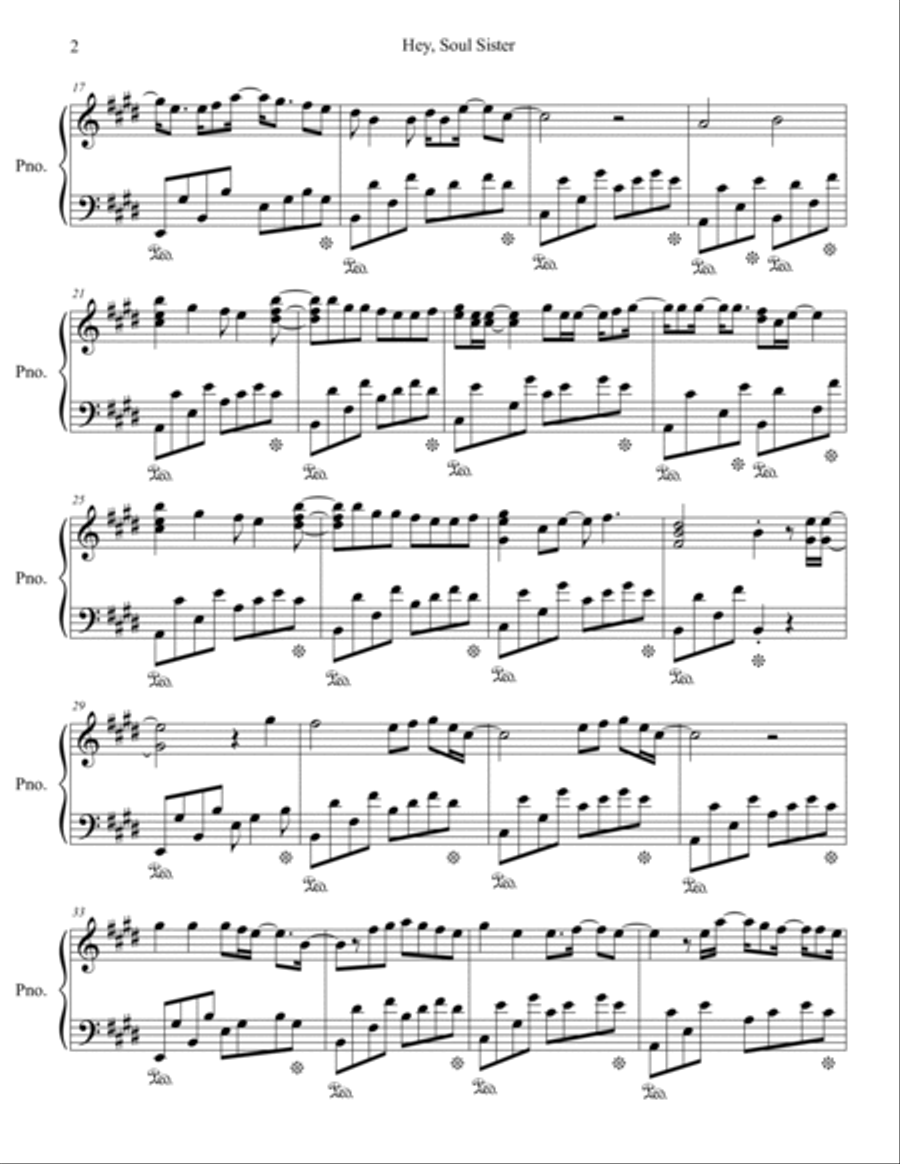 Hey, Soul Sister Hey, Soul Sister Piano Solo scores gallery preview page 3