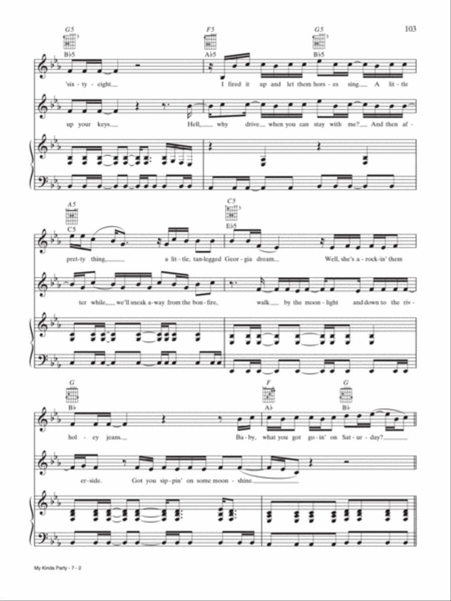 My Kinda Party Piano, Vocal, Guitar scores gallery preview page 2