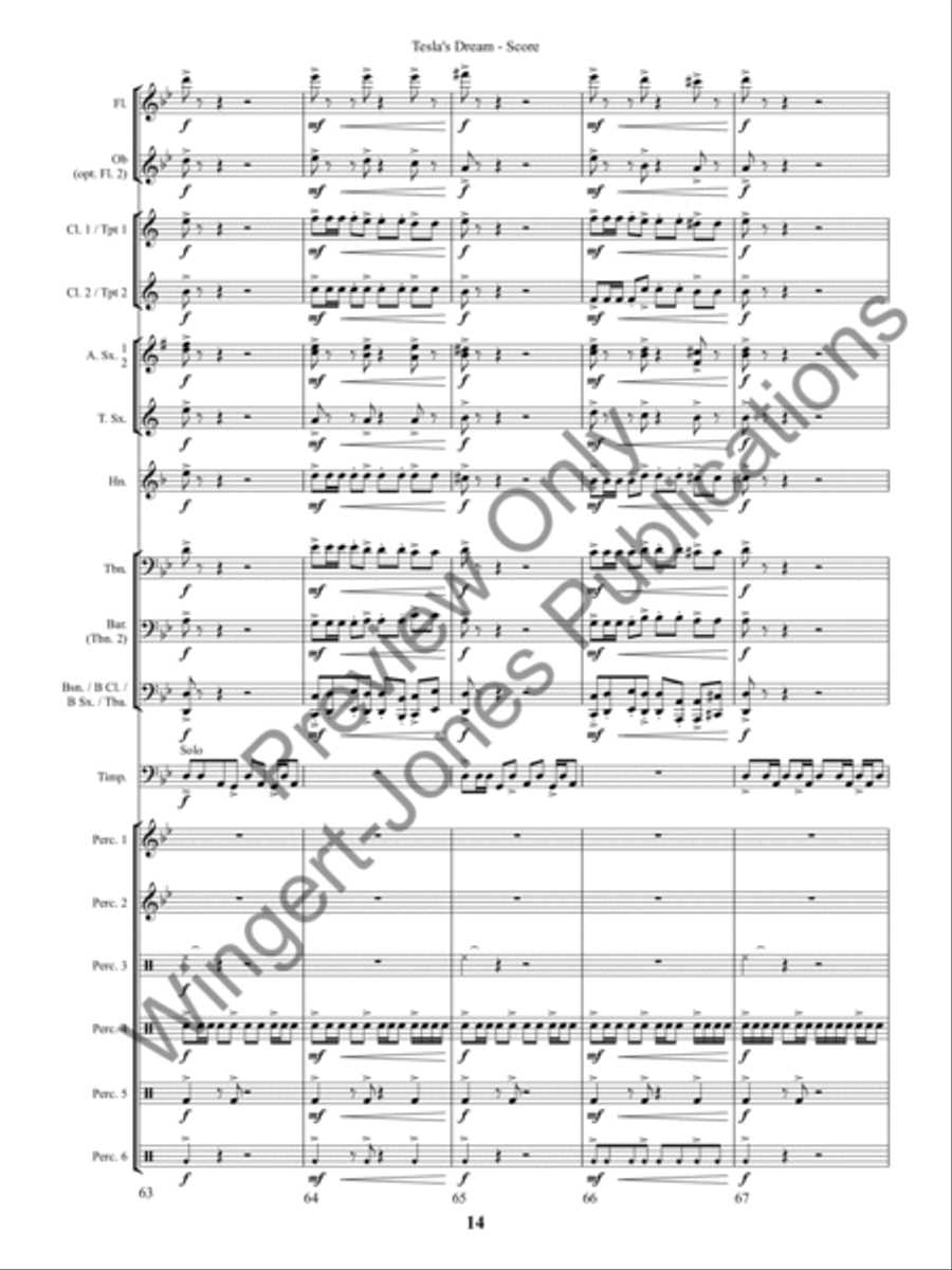 Tesla's Dream (Score) Concert Band scores gallery preview page 17