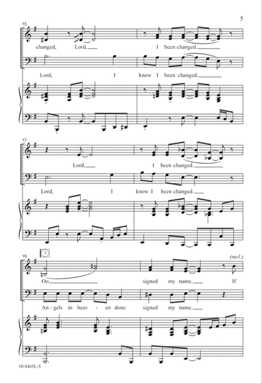 Lord, I Know I Been Changed 3-Part scores gallery preview page 5