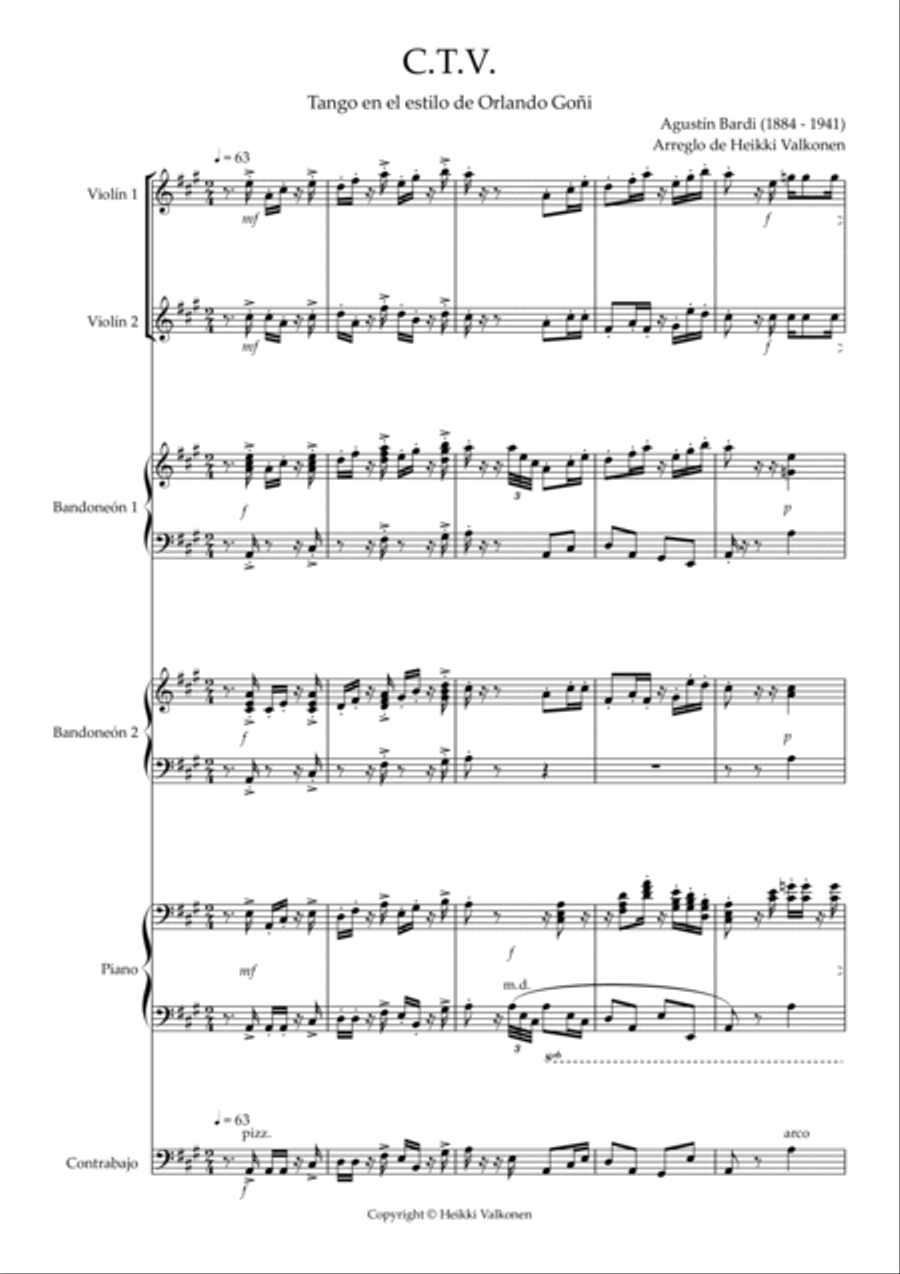 C.T.V. for Tango Sextet in the Style of Orlando Goñi Piano Trio scores gallery preview page 2