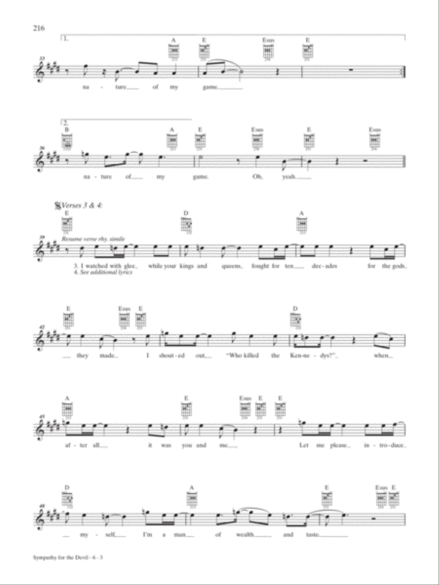Sympathy for the Devil Guitar Tablature scores gallery preview page 3