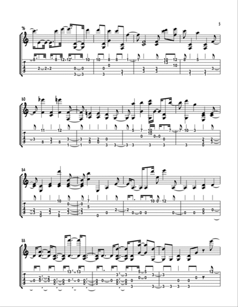 Holy Forever Guitar Tablature scores gallery preview page 5