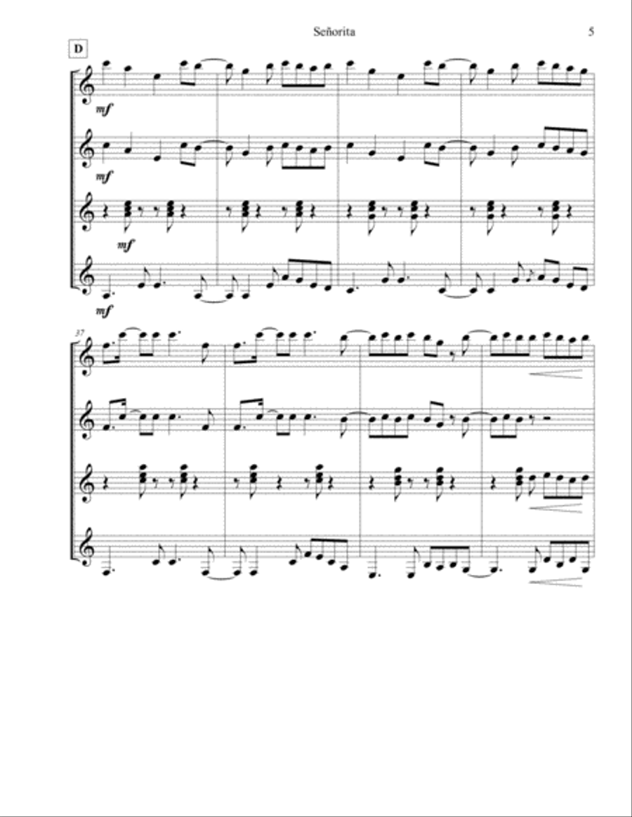 Senorita Electric Guitar scores gallery preview page 5