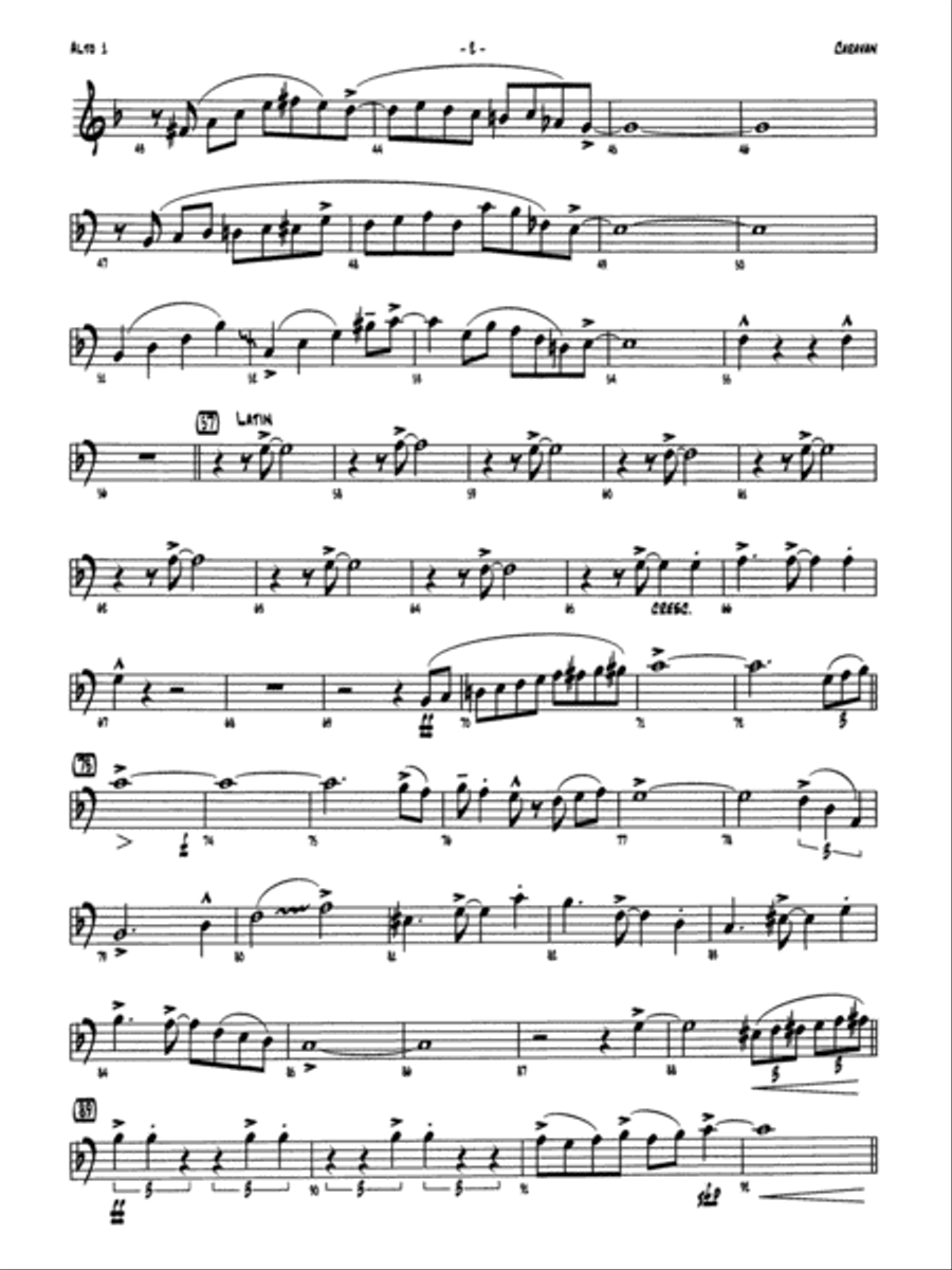 Caravan: E-flat Alto Saxophone Jazz Ensemble scores gallery preview page 2