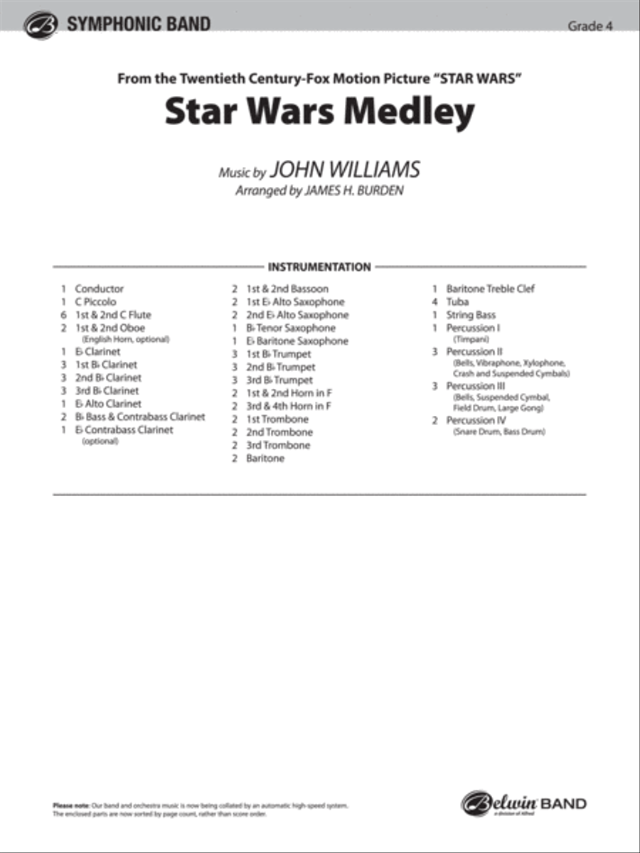 Star Wars Medley Star Wars Medley Concert Band scores gallery preview page 2