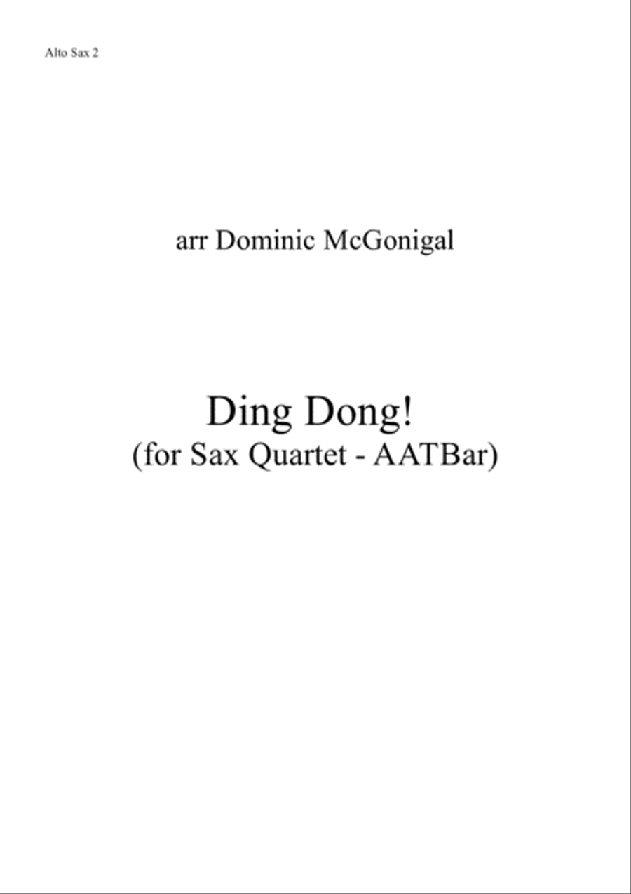 Ding Dong! (Sax Qt - AATBar) Woodwind Quartet scores gallery preview page 6