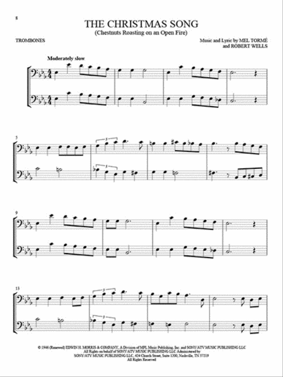 Christmas Hits for Two Trombones Trombone Duet scores gallery preview page 5