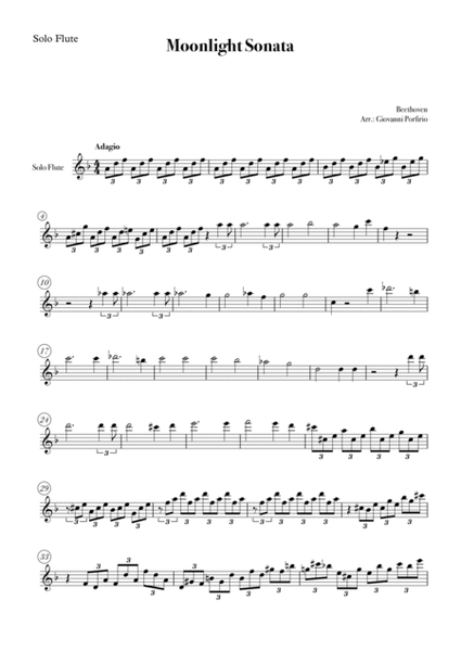 Moonlight Sonata (Easy Flute) image number null