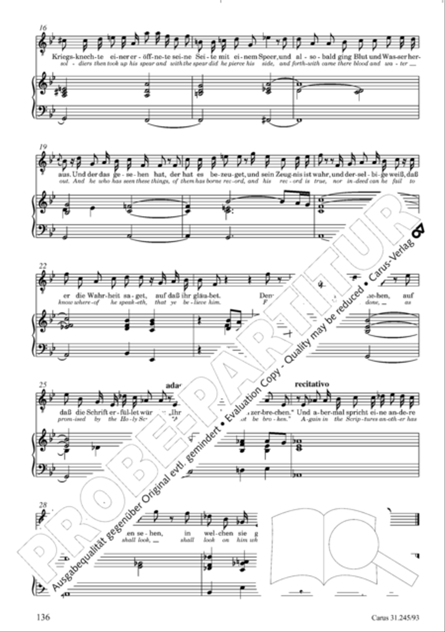 St. John Passion (Johannes-Passion) 4-Part scores gallery preview page 137