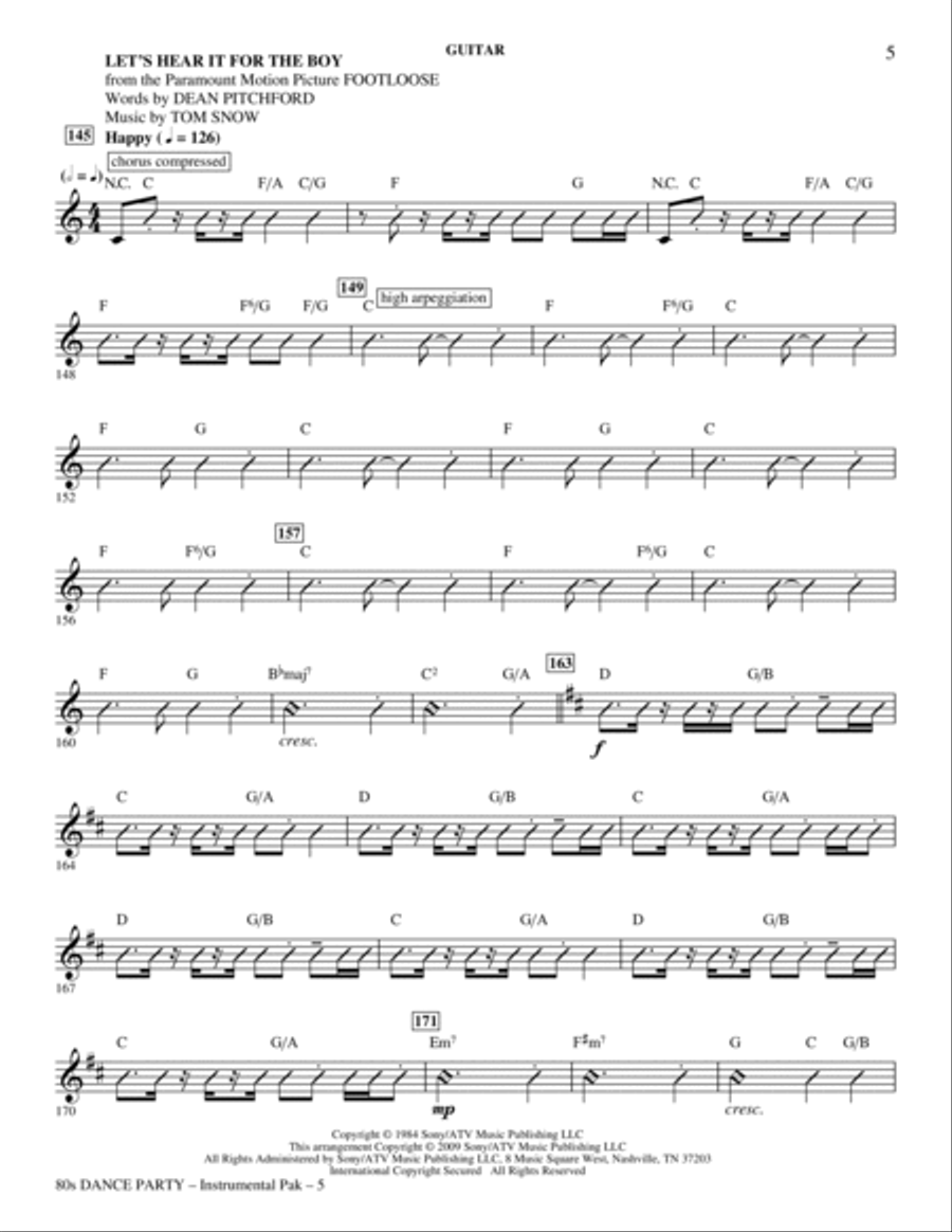 80s Dance Party (Medley) - Guitar Choir scores gallery preview page 5