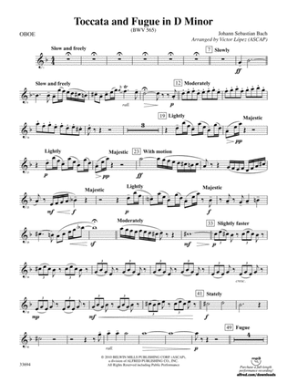 Toccata and Fugue in D Minor: Oboe