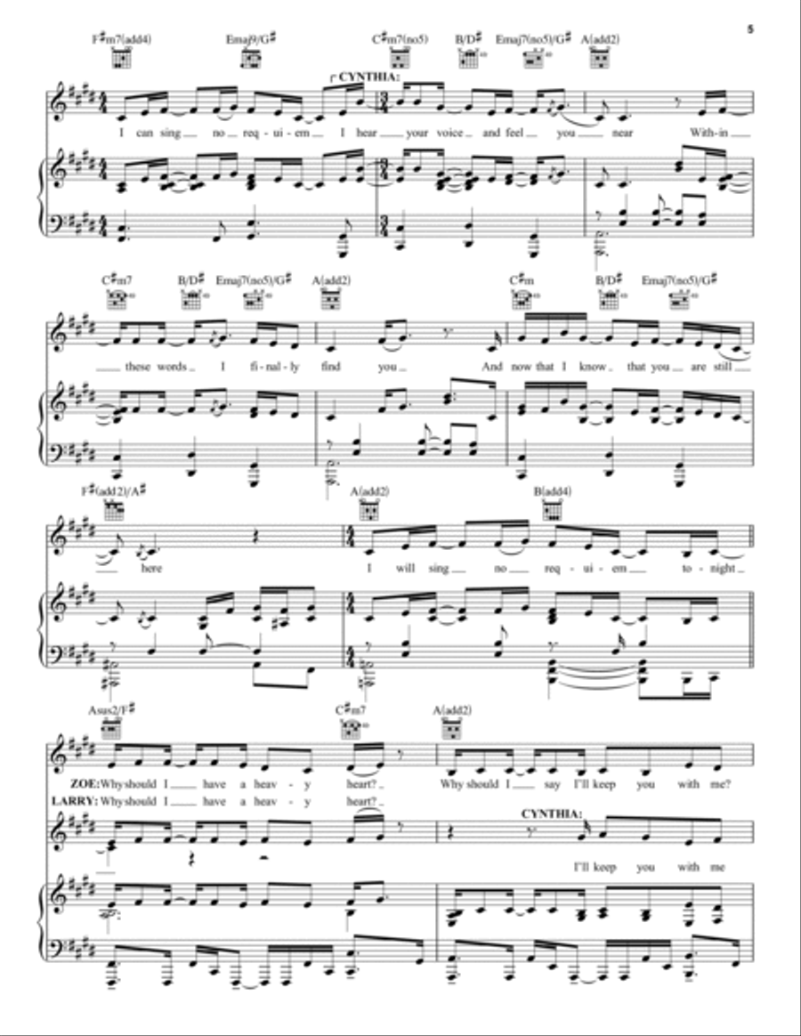 Requiem (from Dear Evan Hansen) Piano, Vocal, Guitar scores gallery preview page 5