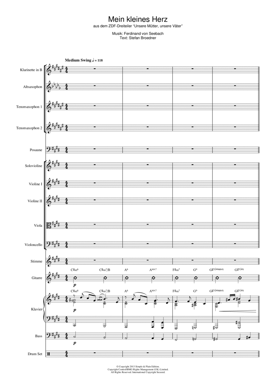 Mein Kleines Herz Mein Kleines Herz Concert Band scores gallery preview page 1