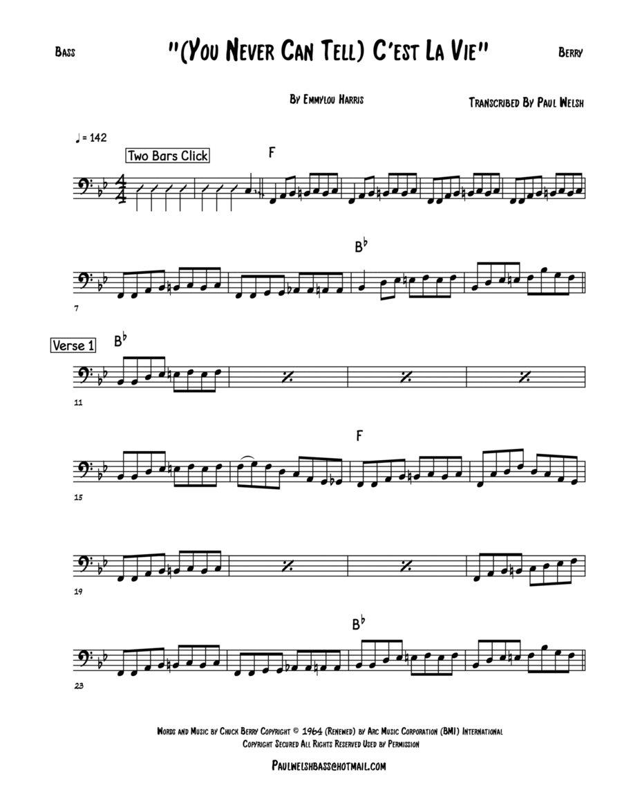 C'est La Vie (you Never Can Tell) Voice scores gallery preview page 1