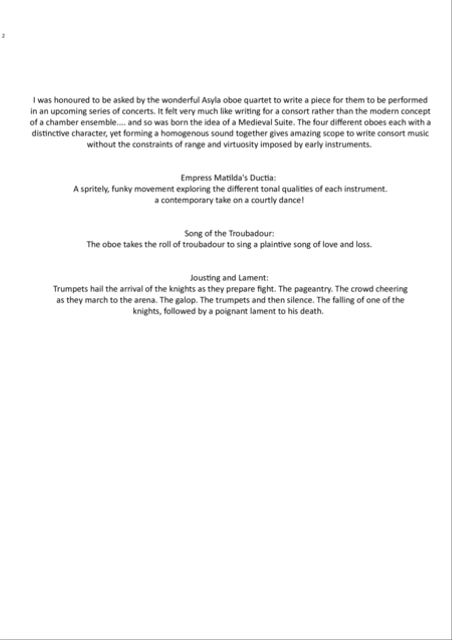 Medieval Suite Oboe scores gallery preview page 2