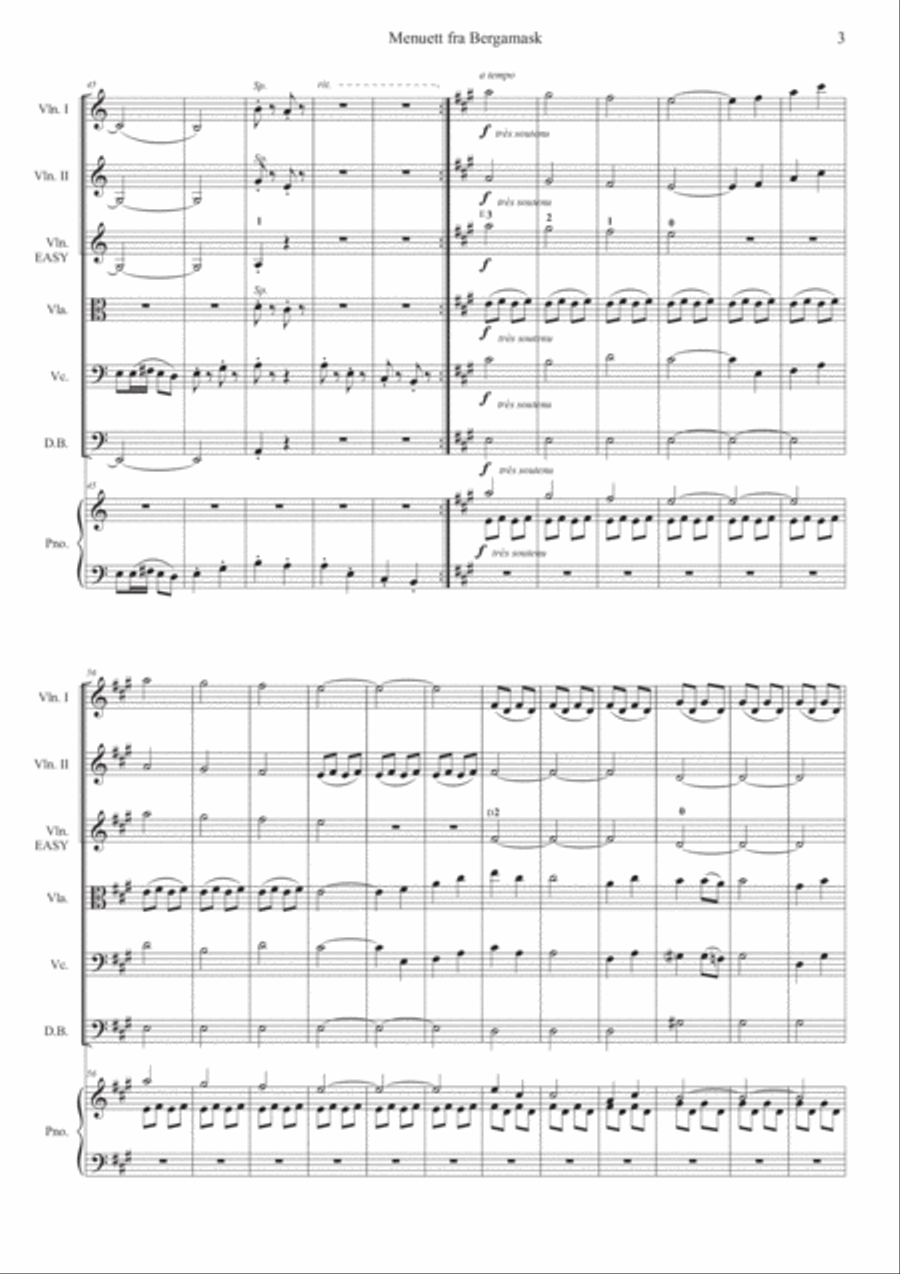 Minuet from Bergamasque String Orchestra scores gallery preview page 3