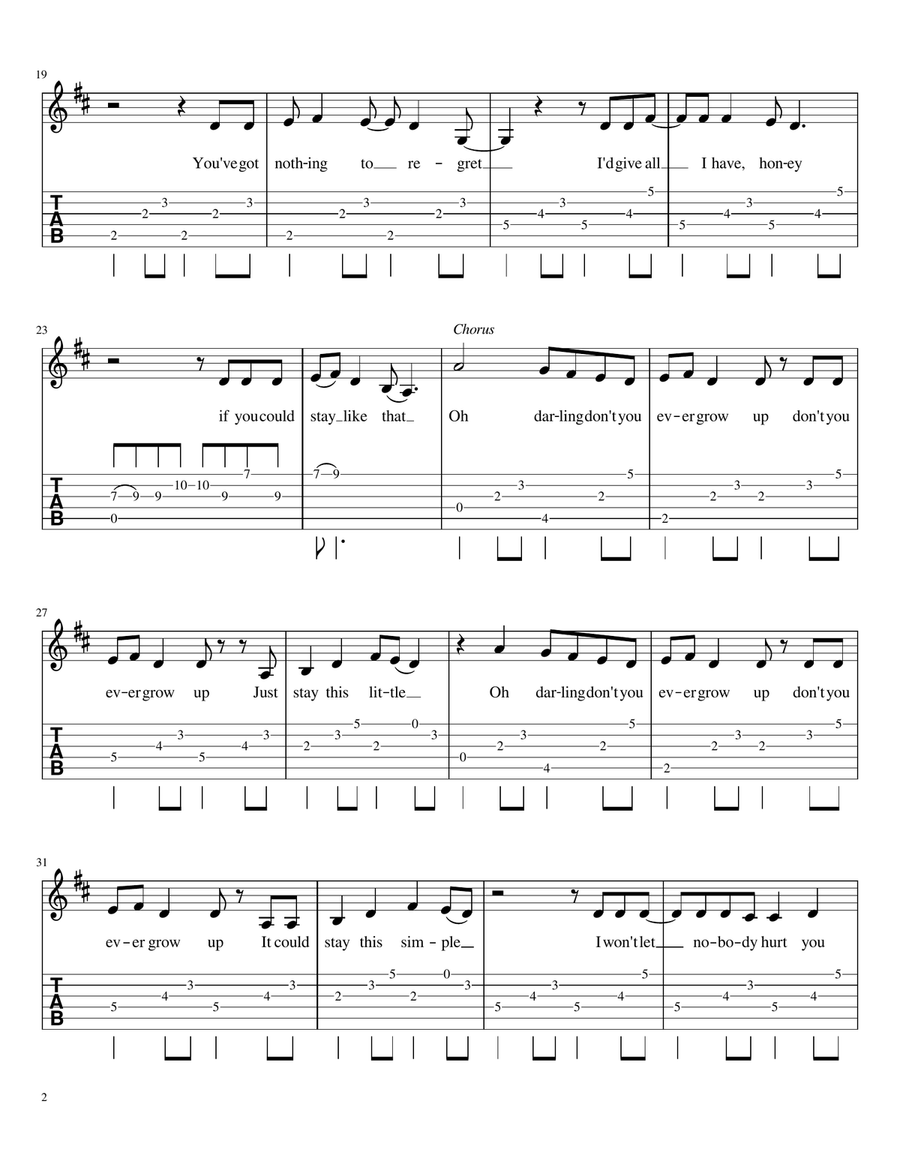 Never Grow Up Never Grow Up Acoustic Guitar scores gallery preview page 2