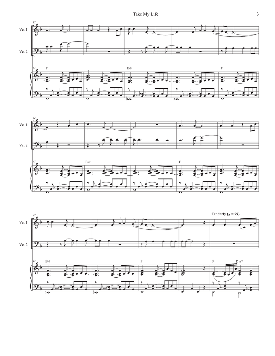 Take My Life (Cello Duet) String Duet scores gallery preview page 3