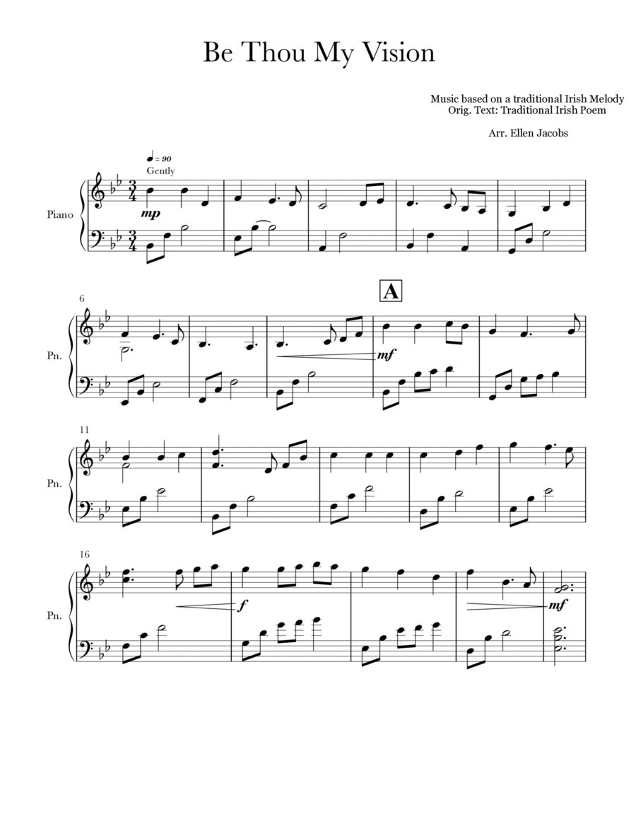 Be Thou My Vision Piano Solo scores gallery preview page 1