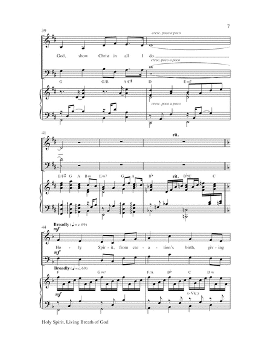 Holy Spirit, Living Breath of God 4-Part scores gallery preview page 7