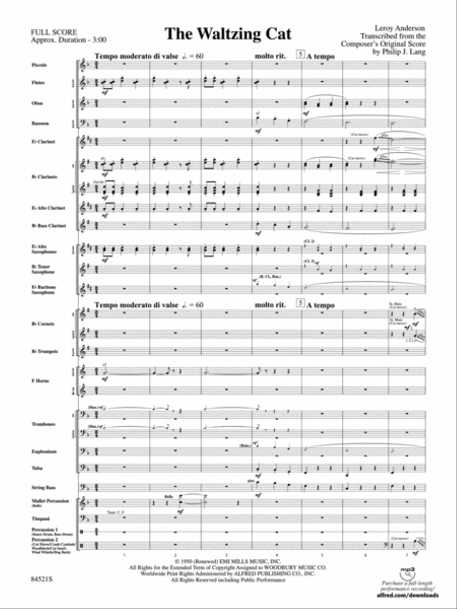 The Waltzing Cat Concert Band scores gallery preview page 2