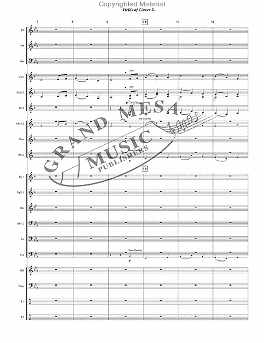 Fields of Clover Concert Band scores gallery preview page 3