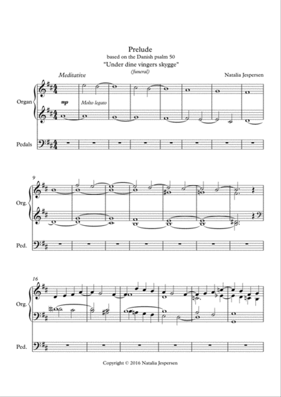 Under dine vingers skygge (prelude) Organ Solo scores gallery preview page 1