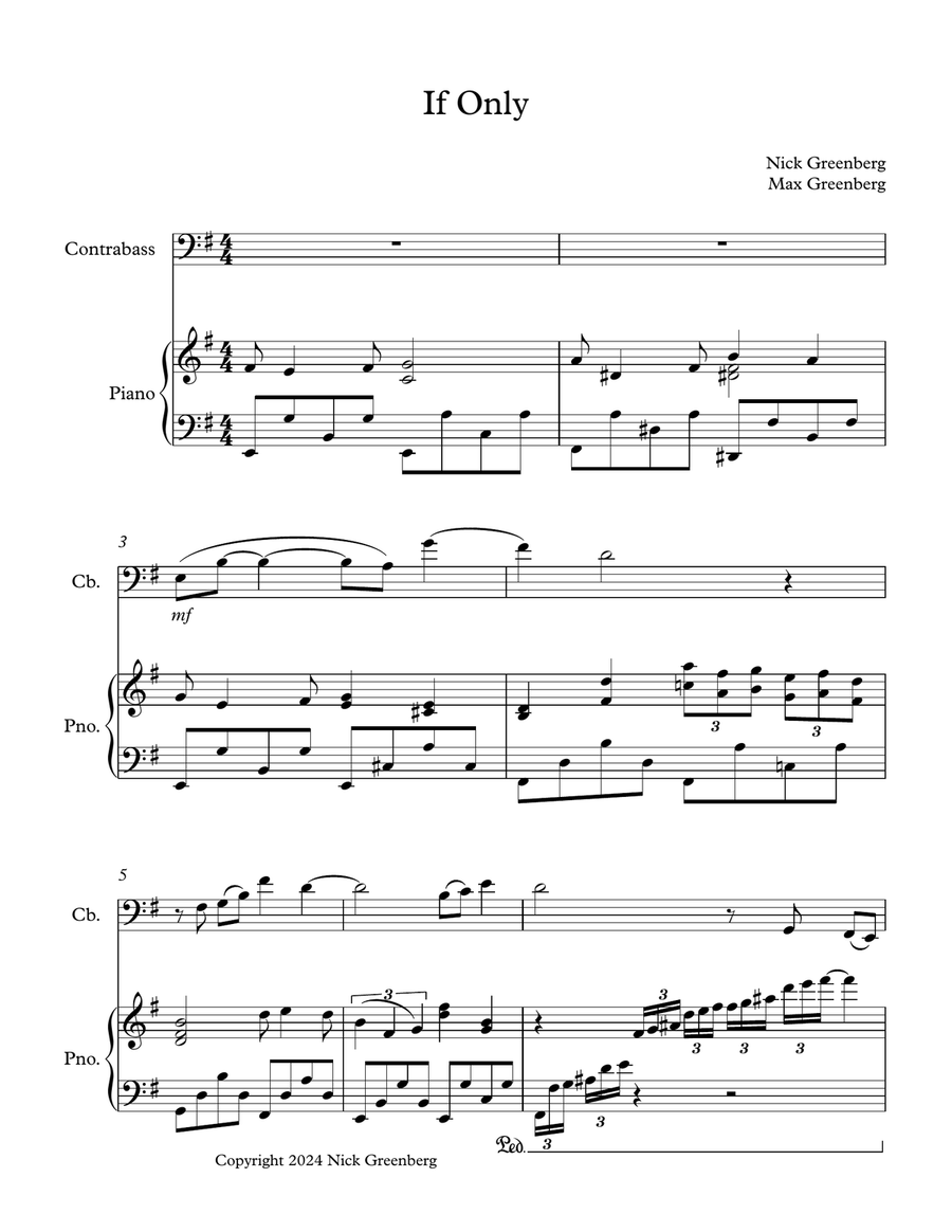 If Only Double Bass scores gallery preview page 3