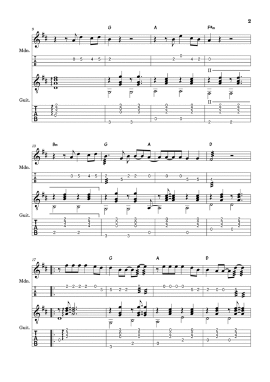 Feliz Navidad Mandolin scores gallery preview page 2