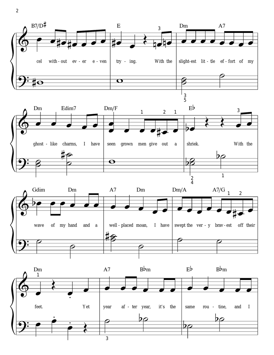 Jack's Lament (from The Nightmare Before Christmas) Easy Piano scores gallery preview page 2