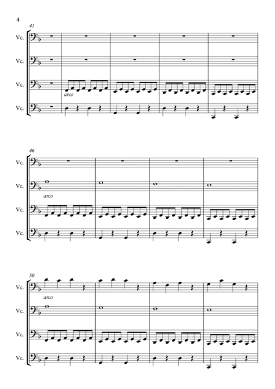 Motion - Easy Cello Quartet String Quartet scores gallery preview page 4