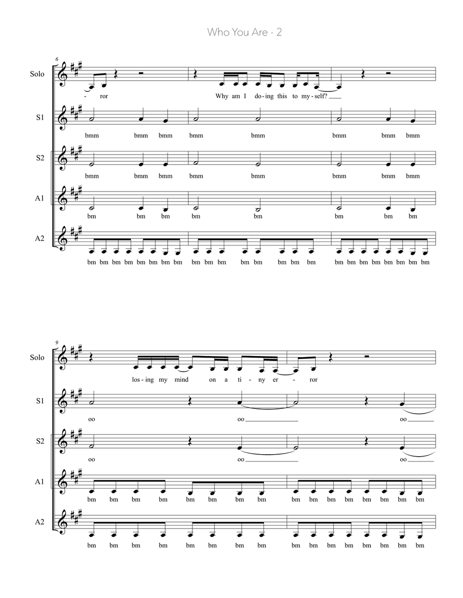 Who You Are SSA scores gallery preview page 2
