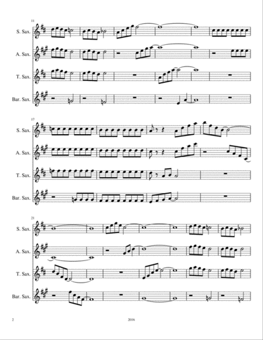 Saxophone Quartet No. 2 Saxophone Quartet No. 2 Saxophone Quartet scores gallery preview page 2