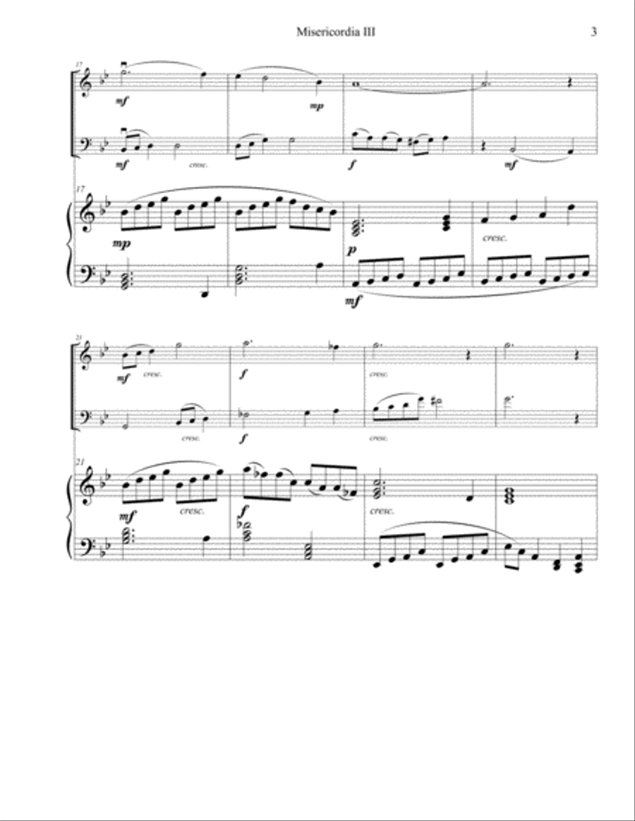 Misericordia III: Trio for Violin, Cello, and Piano Piano Trio scores gallery preview page 3