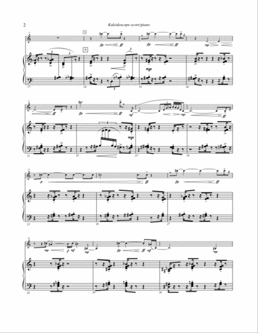 Kaleidoscope (2007) for alto saxophone and piano Alto Saxophone scores gallery preview page 4