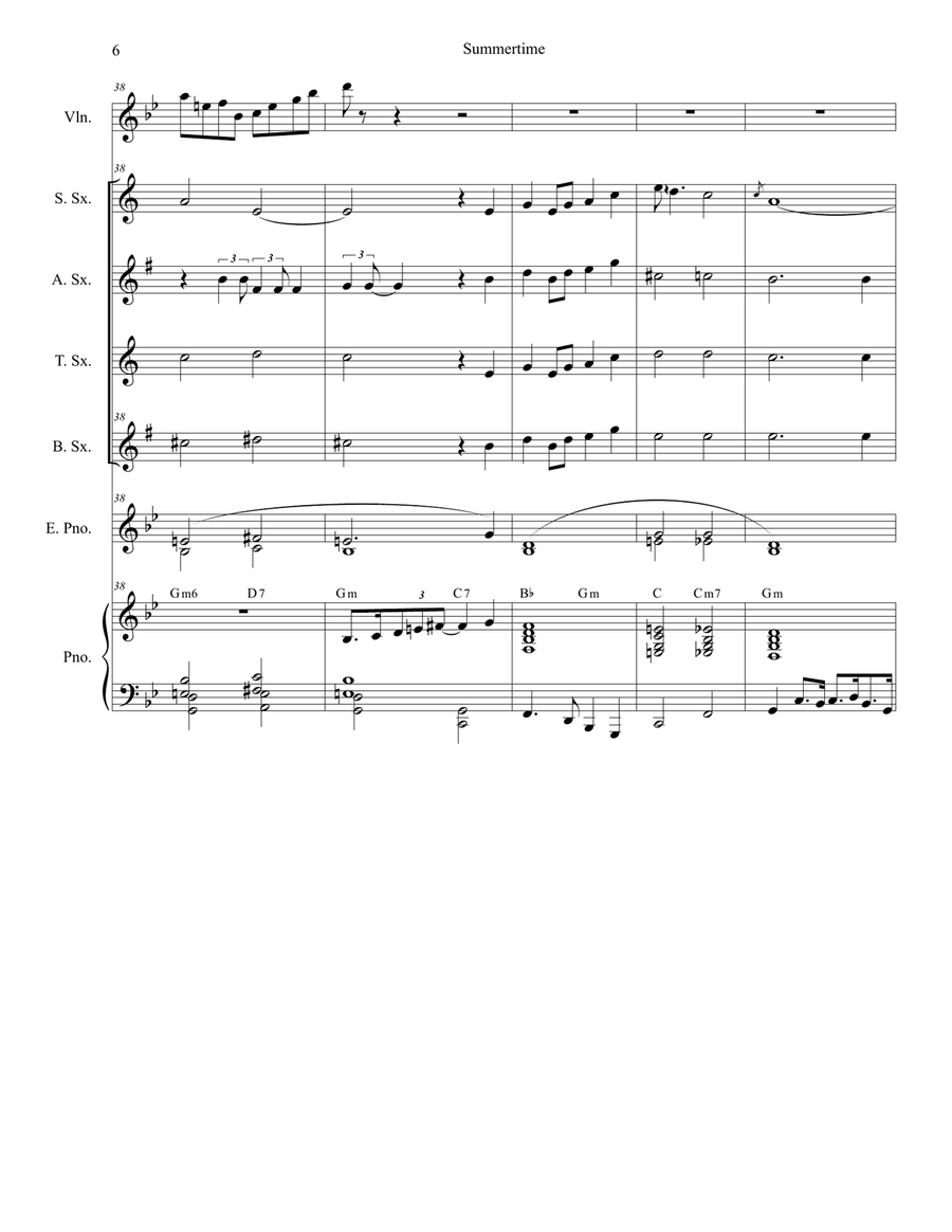Summertime Summertime Saxophone Quartet scores gallery preview page 6