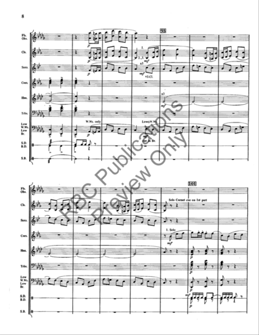 Three Old French Ballads (Score) Concert Band scores gallery preview page 9