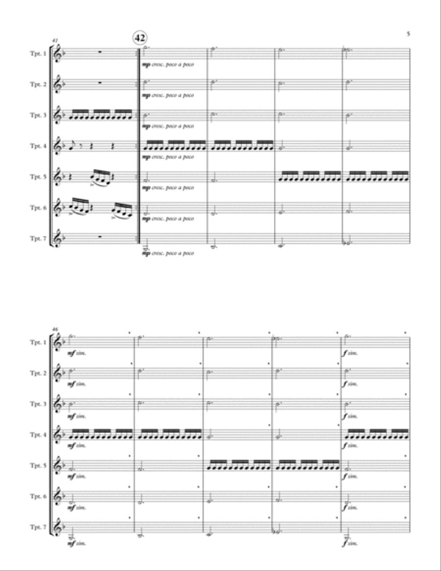 Fanfare in a Blue Pilu - Trumpet Ensemble (Septet) Brass Ensemble scores gallery preview page 5
