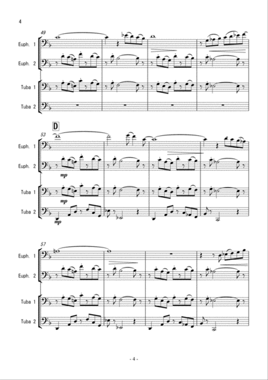 "Little Suite" for 2 Euphonium and 2 Tuba, Score and Parts image number null