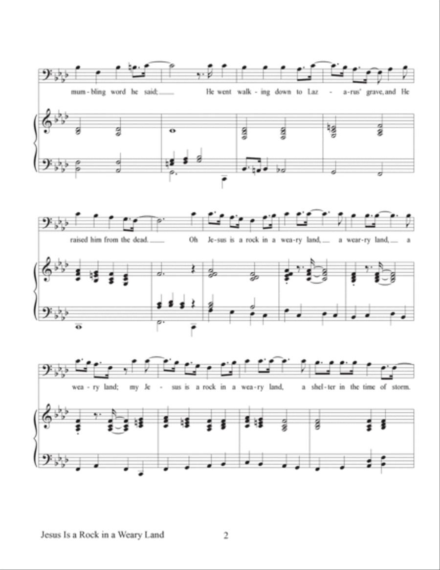 Jesus Is a Rock in a Weary Land Voice scores gallery preview page 3