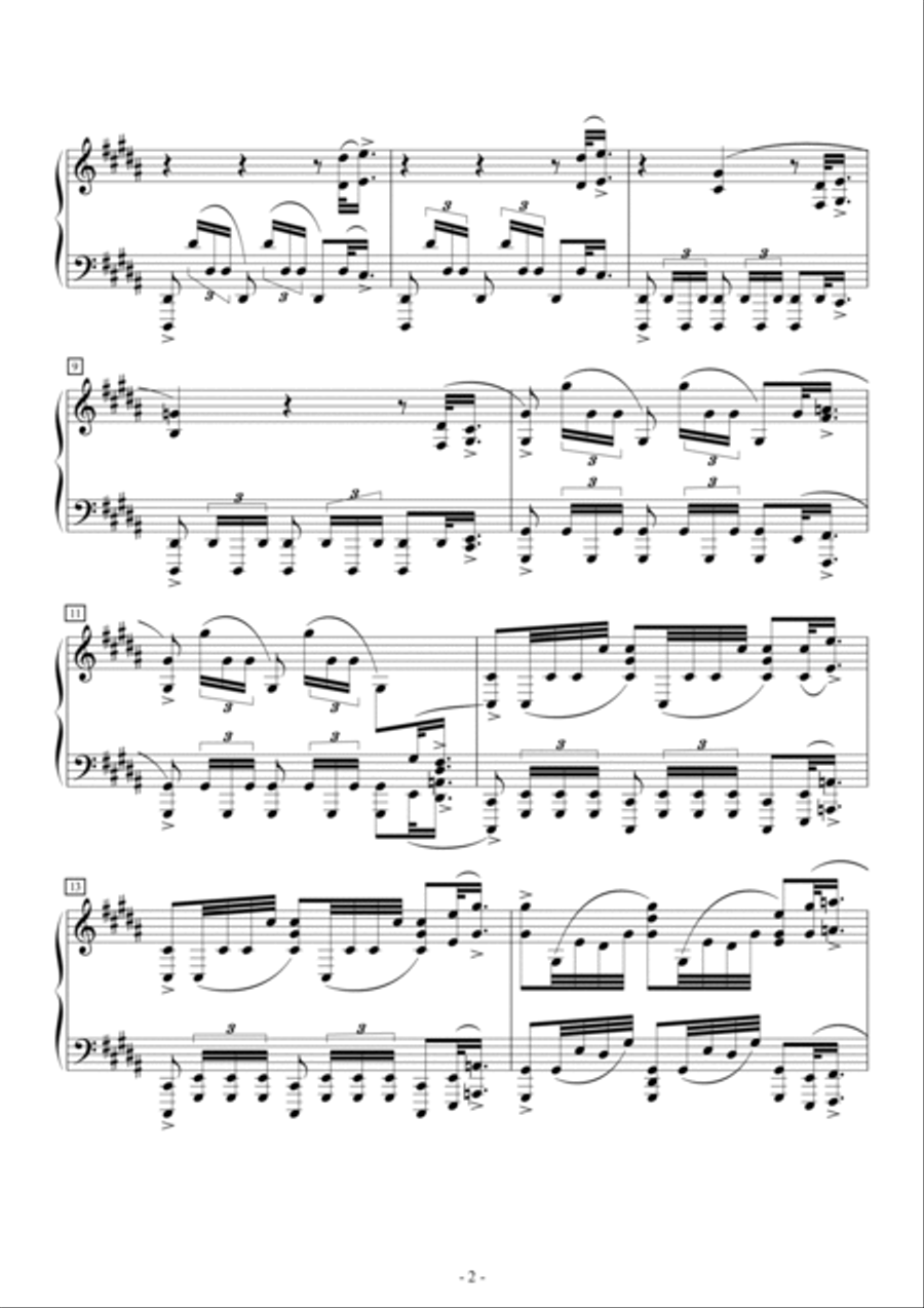 Preservation(Composed in Jan, 2018) Piano Solo scores gallery preview page 2
