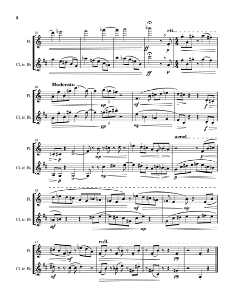 Miniature No. I After Rautavaara Woodwind Duet scores gallery preview page 2