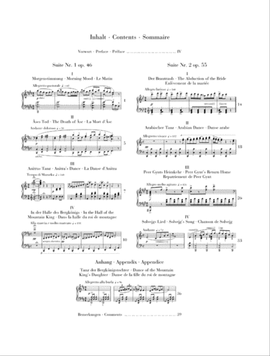 Peer Gynt Suites Peer Gynt Suites Piano Solo scores gallery preview page 2