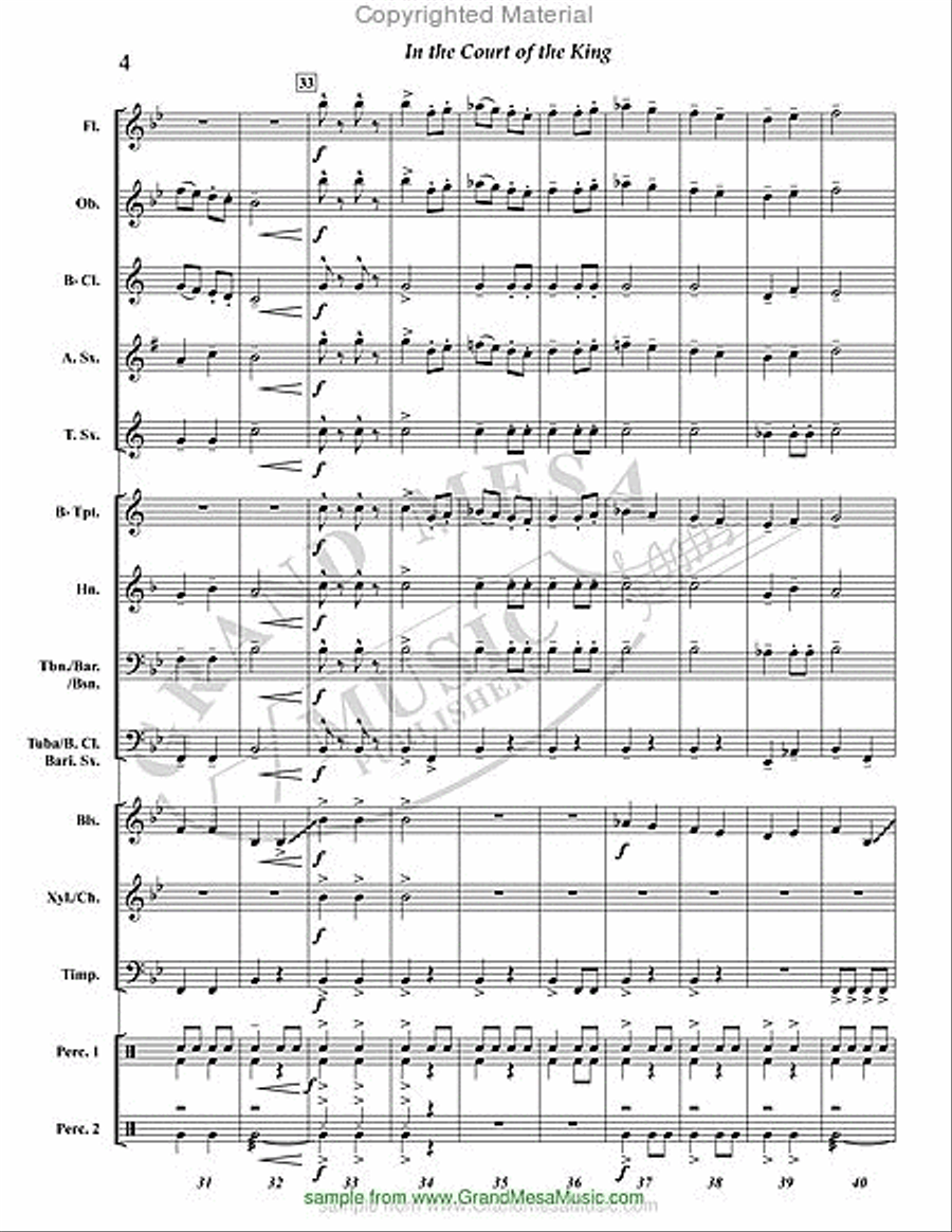 In the Court of the King Concert Band scores gallery preview page 5